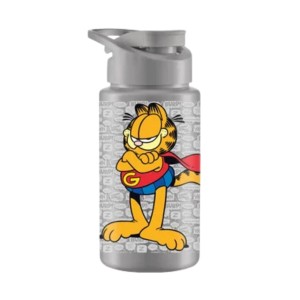 Squeeze Sport Cinza do Personagem Gato Garfield de 500ml
