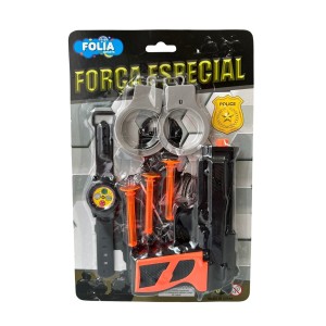 Brinquedo Lançador De Dardos Com Dardos + Relógio E Algemas