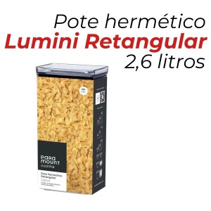 Pote Hermético Retangular 2,6L 9,5x14,5x27,5cm Paramount