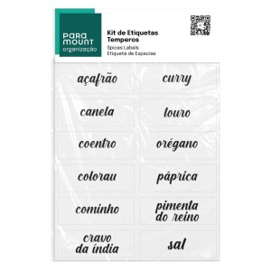 Kit Etiquetas Para Temperos Com 12 Unidades da Paramount