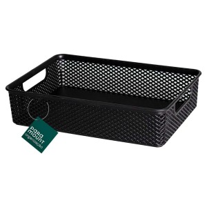 Cesto Organizador Com Tampa Preto 30x21x7cm Línea Paramount