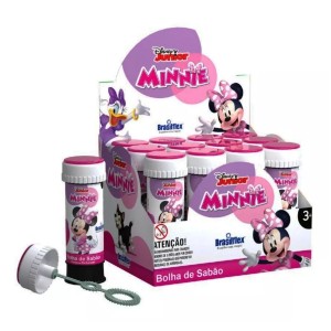 Lança Bolhas 60mL Minnie Disney Com Jogo Pais & Filhos