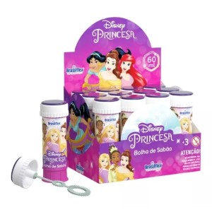 Lança Bolhas 60mL Princesas Disney Com Jogo Pais & Filhos