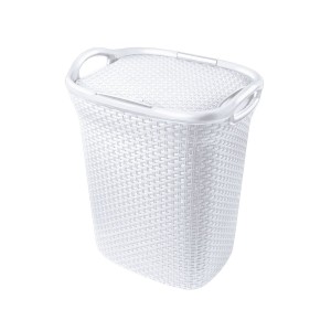 Cesto de Roupas c/ Tampa p/ Lavandeira e Banheiro 60 litros
