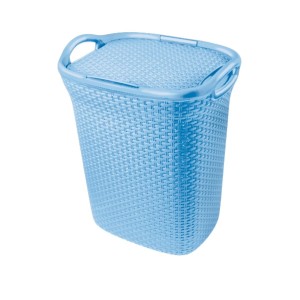 Cesto de Roupas c/ Tampa p/ Lavandeira e Banheiro 60 litros