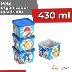 Pote Organizador Quadrado Sonic 430ml Geek Sega