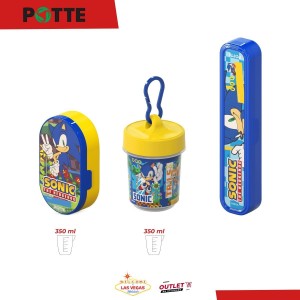 Kit Escola com 3 Potes Organizadores Multiuso Sonic