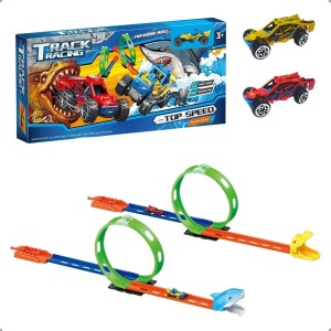 Brinquedo Pista Corrida Animal Tubarão Dino Race Radical