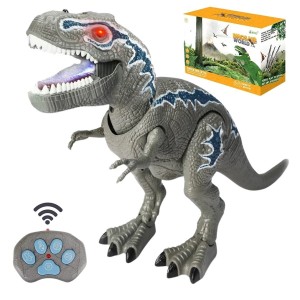 Dinossauro Tiranossauro Rex Controle Remoto Anda Solta Fumaça Som Luz