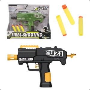 Brinquedo Lançador de Dardos Com 3 Dardos de Espuma UZI