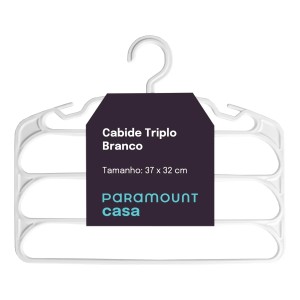 Cabide Triplo de 37x32 cm na cor branca Paramount