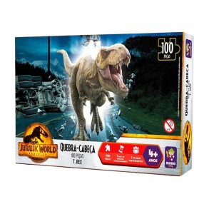 Quebra Cabeça Jurassic World Dominion T Rex Com 100 pçs