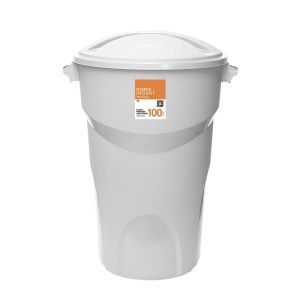 Lixeira com Tampa de 100 Litros Branco da Paramount